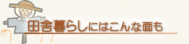 田舎暮らしにはこんな面も
